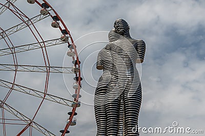 Moving sculpture `Ali and Nino` in Batumi Editorial Stock Photo